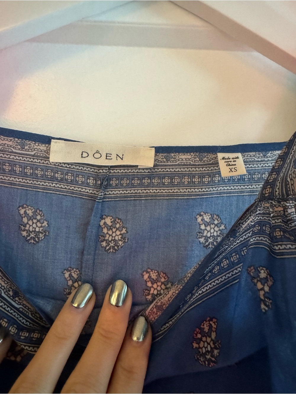 New w/o tags: Doen “Amorette” dress - Blue Floral Maxi Dress with Tie Straps - Picture 2 of 5